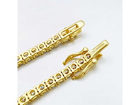 Geel tenniscollier met briljanten 12.50 carat totaal - afbeelding 8 van  9