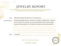 Geel tenniscollier met briljanten 12.50 carat totaal - afbeelding 9 van  9