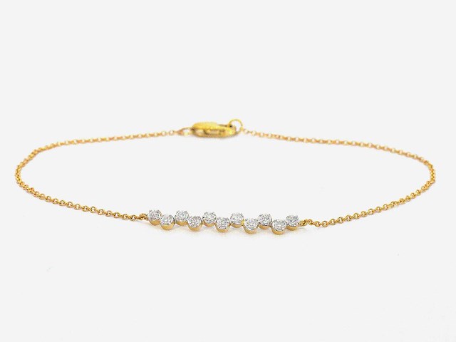 Geelgouden armband met diamanten - afbeelding 1 van  9