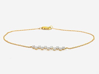Geelgouden armband met natuurlijke diamanten - afbeelding 1 van  9