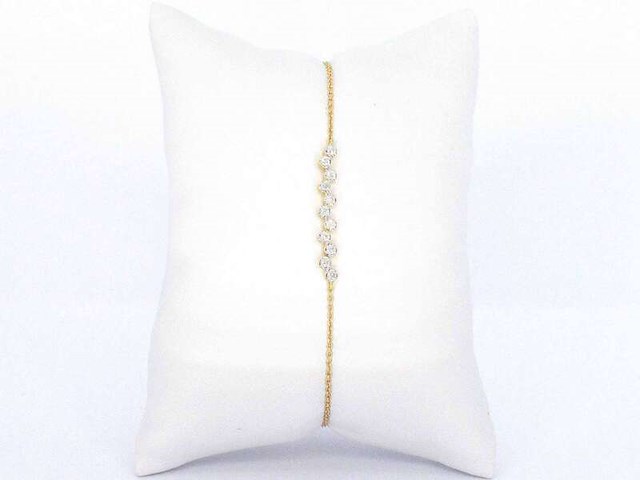 Geelgouden armband met natuurlijke diamanten - afbeelding 4 van  9
