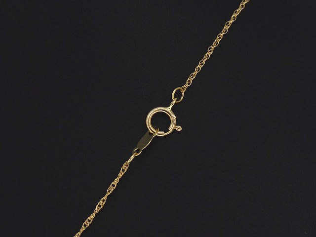 Geelgouden collier met diamant - afbeelding 6 van  7