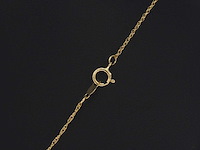 Geelgouden collier met diamant - afbeelding 6 van  7