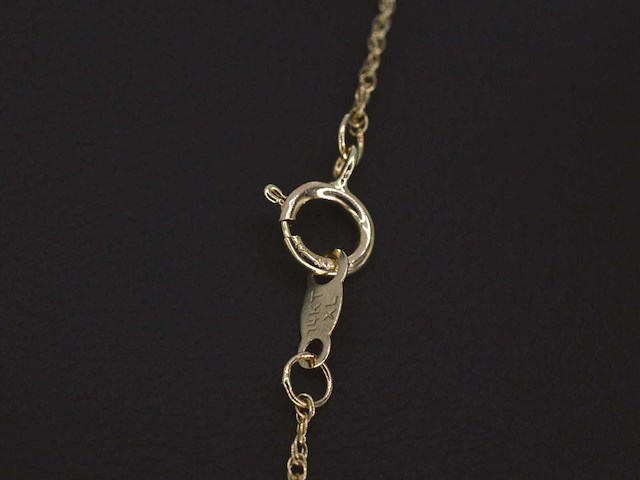 Geelgouden collier met diamant - afbeelding 7 van  7