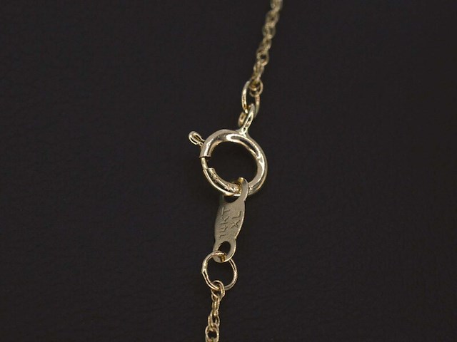 Geelgouden collier met diamant - afbeelding 5 van  7