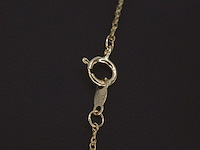 Geelgouden collier met diamant - afbeelding 5 van  7