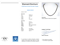 Geelgouden collier met diamanten en saffier - afbeelding 3 van  9