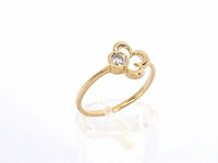 Geelgouden design ring met natuurlijke diamant - afbeelding 4 van  9