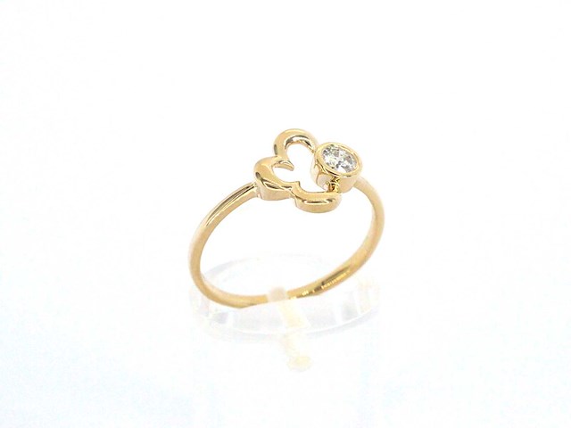 Geelgouden design ring met natuurlijke diamant - afbeelding 5 van  9