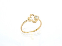 Geelgouden design ring met natuurlijke diamant - afbeelding 5 van  9