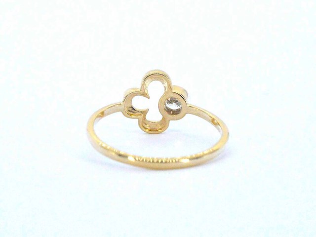 Geelgouden design ring met natuurlijke diamant - afbeelding 6 van  9