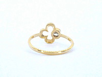 Geelgouden design ring met natuurlijke diamant - afbeelding 6 van  9