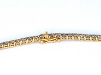 Geelgouden exclusief tennis collier met champagne en cognac diamanten - afbeelding 3 van  12