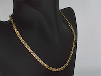 Geelgouden exclusief tennis collier met champagne en cognac diamanten - afbeelding 5 van  12