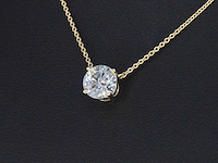 Geelgouden halsketting met een diamant van 1.00 carat