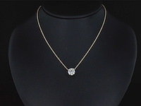 Geelgouden halsketting met een diamant van 1.00 carat - afbeelding 2 van  5