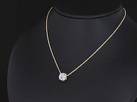 Geelgouden halsketting met een diamant van 1.00 carat - afbeelding 4 van  5