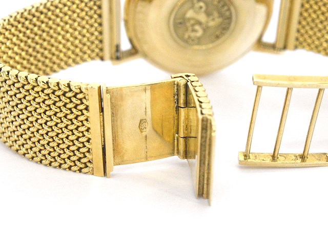 Geelgouden horloge met milanese band van het merk omega - afbeelding 2 van  12