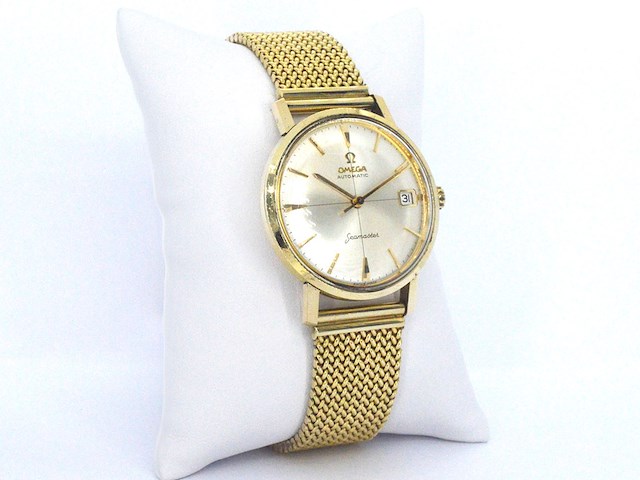 Geelgouden horloge met milanese band van het merk omega - afbeelding 7 van  12