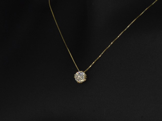 Geelgouden ketting met een fancy diamant van 1.04 carat (gecertificeerd) - afbeelding 4 van  10