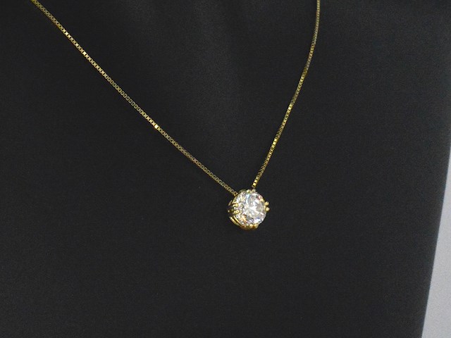 Geelgouden ketting met een fancy diamant van 1.04 carat (gecertificeerd) - afbeelding 5 van  10