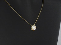 Geelgouden ketting met een fancy diamant van 1.04 carat (gecertificeerd) - afbeelding 5 van  10