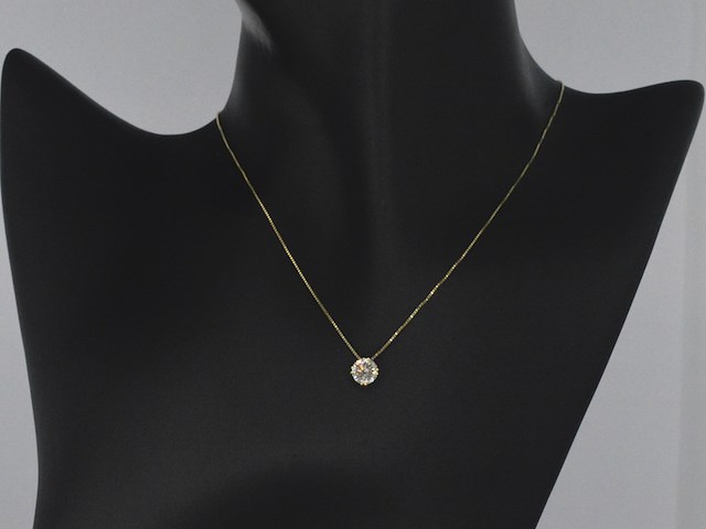 Geelgouden ketting met een fancy diamant van 1.04 carat (gecertificeerd) - afbeelding 9 van  10