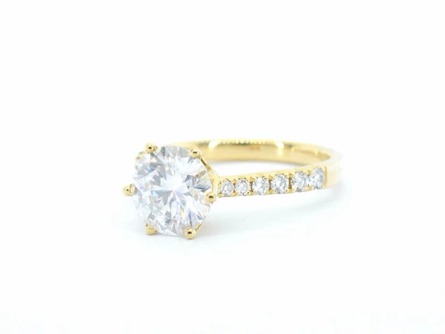 Geelgouden ring met een grote natuurlijke diamant van 2.03 carat - afbeelding 10 van  11