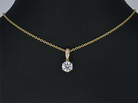Geelgouden solitair hanger met een diamant 1.00 carat - afbeelding 2 van  8