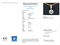 Geelgouden solitair hanger met een diamant 1.00 carat - afbeelding 3 van  8
