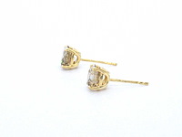 Geelgouden solitair oorbellen champagne diamanten 3.60 carat - afbeelding 4 van  9