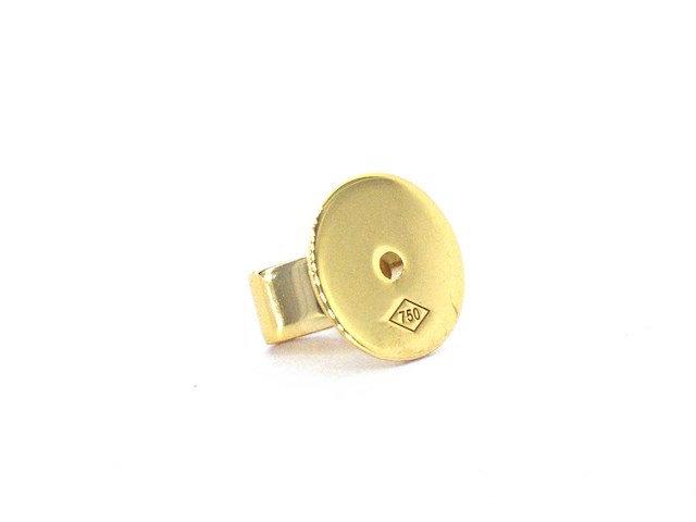 Geelgouden solitair oorbellen champagne diamanten 3.60 carat - afbeelding 8 van  9