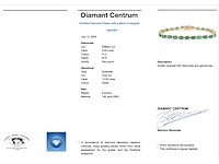Geelgouden tennisarmband diamant smaragd - afbeelding 8 van  8