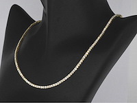 Geelgouden tenniscollier 10.00 carat briljant diamanten - afbeelding 2 van  7