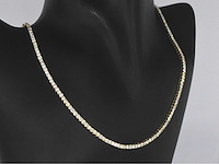 Geelgouden tenniscollier 10.00 carat briljant diamanten - afbeelding 4 van  7