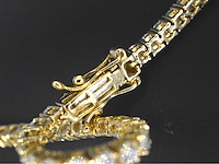 Geelgouden tenniscollier 10.00 carat briljant diamanten - afbeelding 7 van  7
