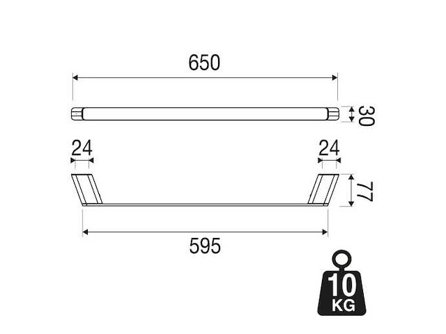 Geesa shift handdoekrek 65cm - afbeelding 5 van  6