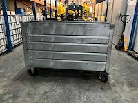 Gegalvaniseerd metaalafvalcontainer op wielen - afbeelding 2 van  4