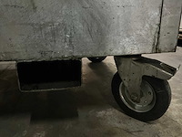 Gegalvaniseerd metaalafvalcontainer op wielen - afbeelding 4 van  4