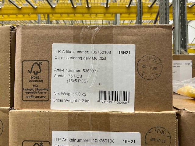 Gegalvaniseerde carrosseriering m8 (2250x) - afbeelding 2 van  3