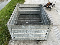 Gegalvaniseerde metalen palletdoos op wielen - afbeelding 4 van  4