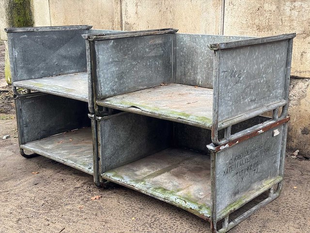 Gegalvaniseerde stapelbare kratten - 120x100x65 cm - stapelkrat (100x) - afbeelding 2 van  12