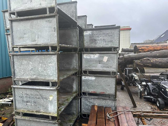 Gegalvaniseerde stapelbare kratten - 120x100x65 cm - stapelkrat (100x) - afbeelding 7 van  12
