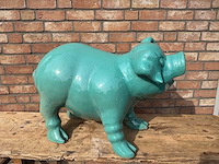 Geglazuurde sculptuur varken - afbeelding 3 van  3