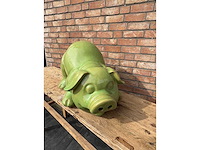Geglazuurde sculptuur varken - afbeelding 2 van  3