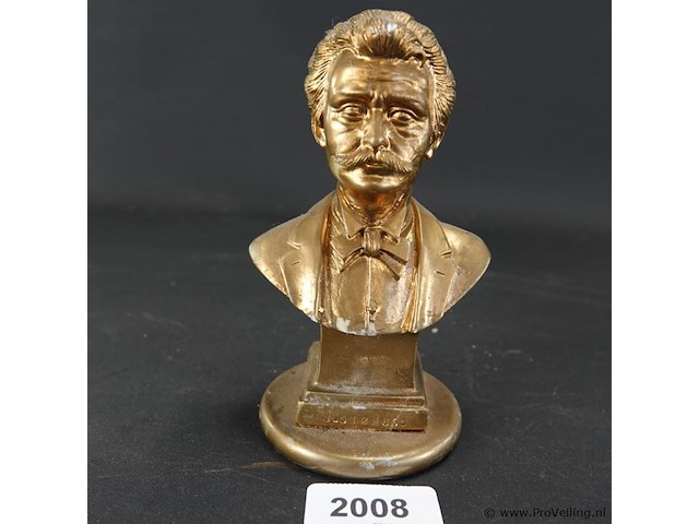 Gegoude gipsen buste j. strauss - afbeelding 1 van  5