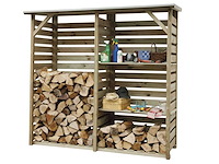 Geïmpregneerd vuren haardhoutberging 190x60x176 cm - afbeelding 1 van  11