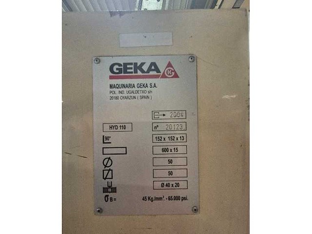 Geka - 2004 - hyd 110 - pons- en knipmachine - afbeelding 7 van  8
