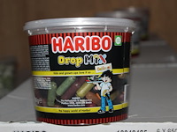 Gekleurde drop mix haribo in 10 overdozen met 6 emmers a650 g. tht 9-2026. - afbeelding 1 van  2