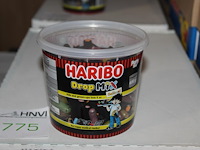 Gekleurde drop mix haribo in 3 overdozen met 6 emmers a650 g. tht 7-2026. - afbeelding 1 van  2